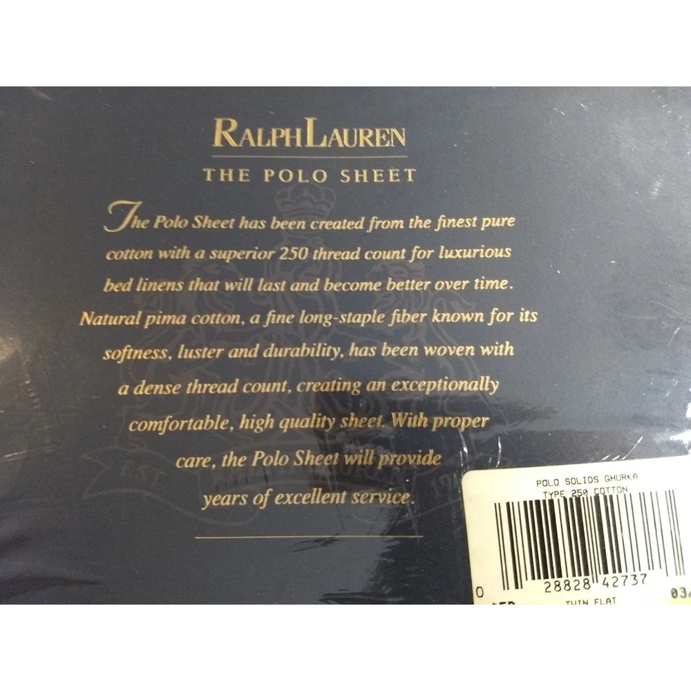 Ralph Lauren The Polo Sheet Twin‎ Flat Sheet Ghurka Khaki 250TC Pima Cotton NEW